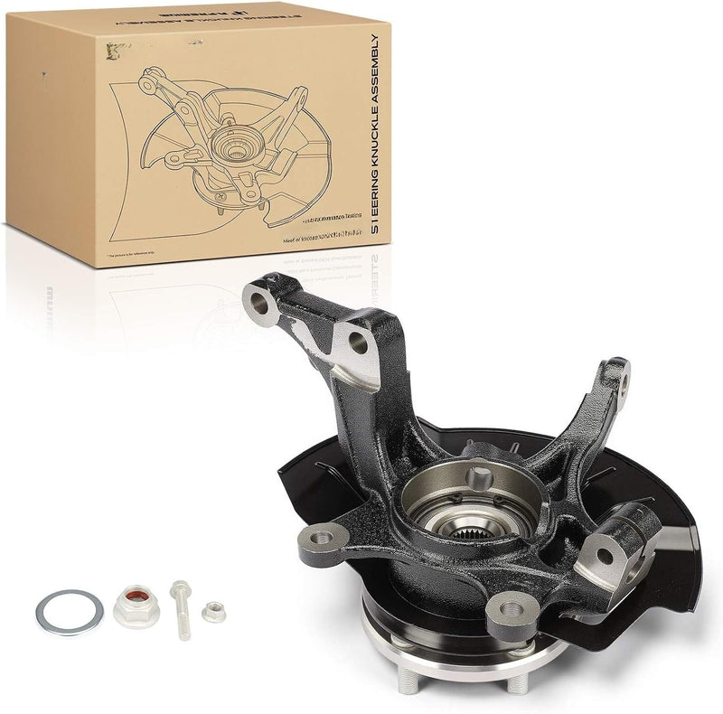 Front Right Steering Knuckle and Wheel Bearing Hub Assembly for Kia Soul 2014-2016, Passenger Side
