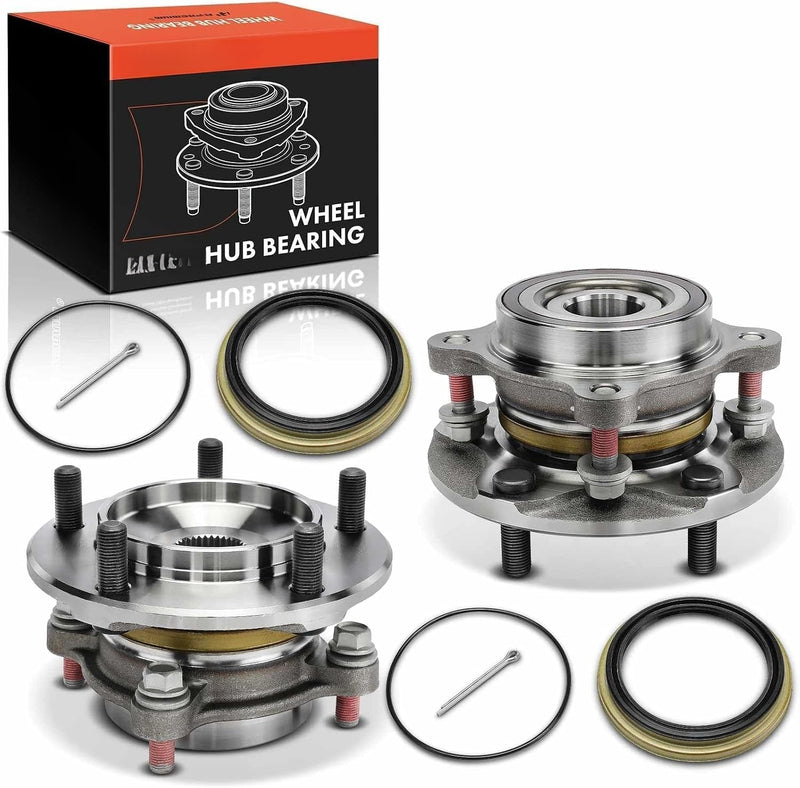 Front Wheel Bearing and Hub Assembly for Toyota Tundra 2007-2018, Sequoia 2008-2018, 4WD, 5-Lug, Pair