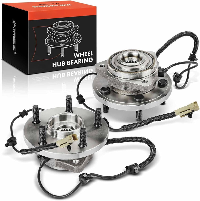 Front Wheel Bearing and Hub Assembly Pair with ABS Sensor for Jeep Grand Cherokee 2005-2010, Commander 2006-2010, 5-Lug