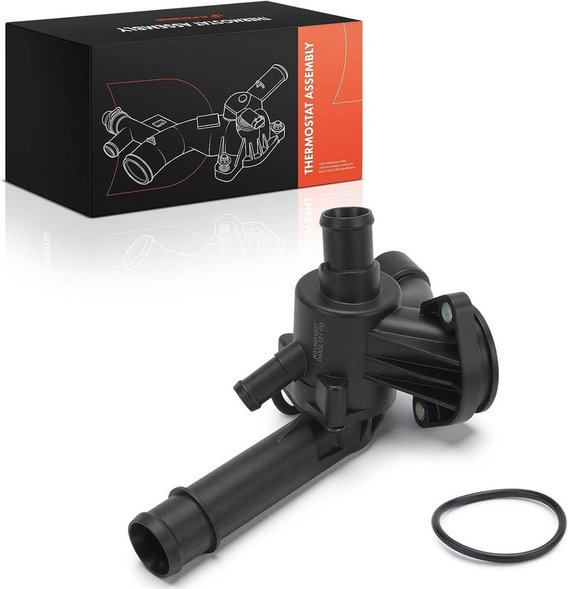Engine Coolant Thermostat Housing Assembly with Thermostat for Volkswagen Passat 2012-2014, 2.0L L4