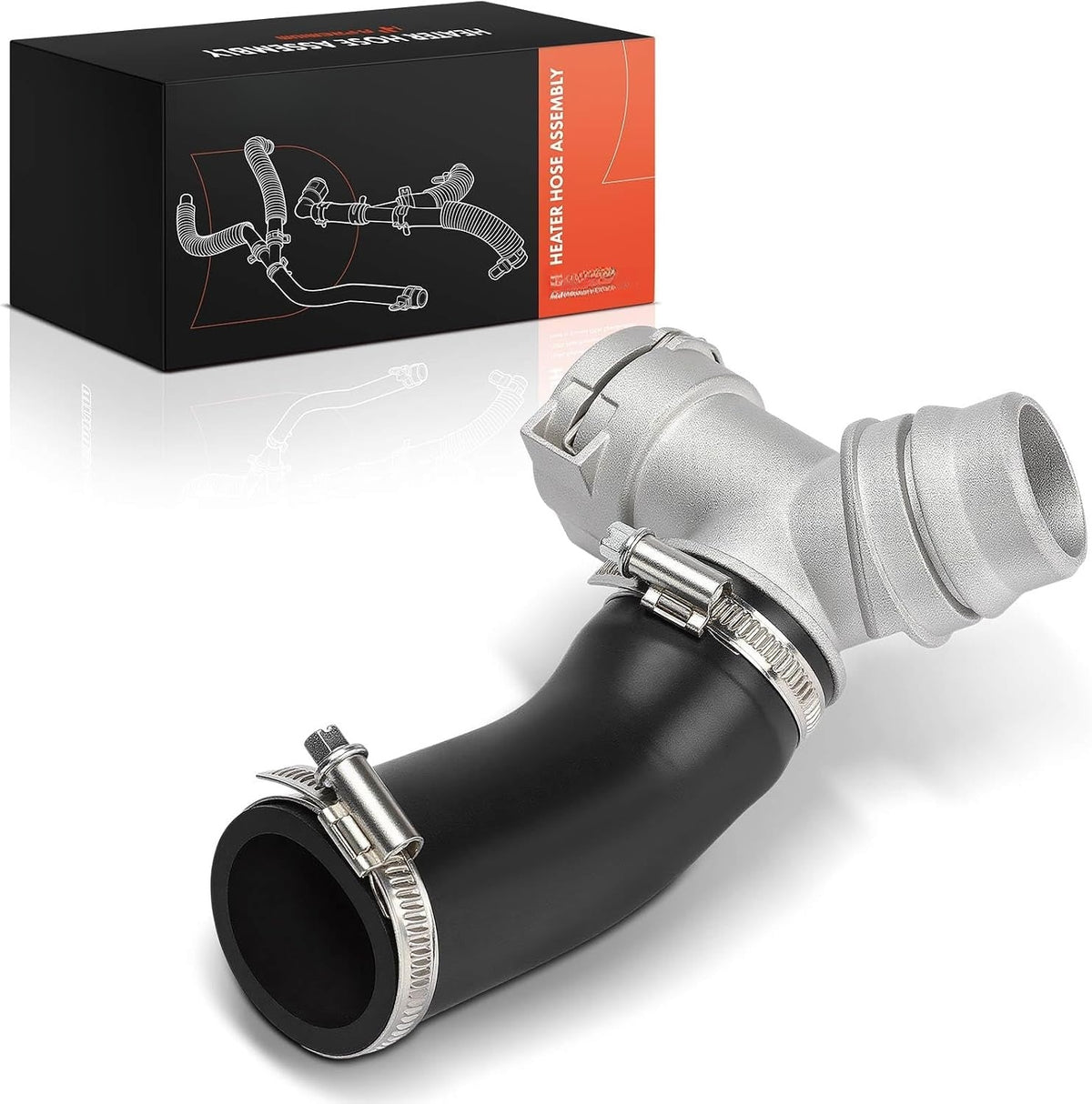 Upper HVAC Heater Hose Assembly with Tee Connector for Ford F-150 2011-2018 5.0L, Mustang 2011-2017 5.0L, Mustang 2015-2018 5.2L V8