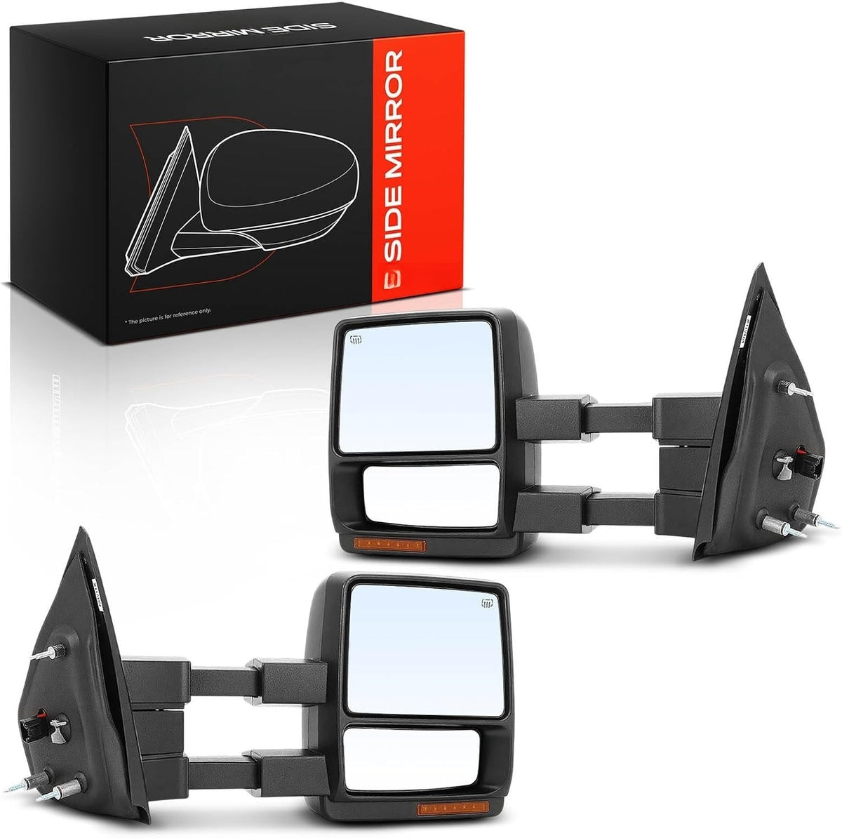 Front Driver and Passenger Side Telescoping Towing Mirrors for Ford F-150 2004-2006, Heated, Turn Signal, Pair