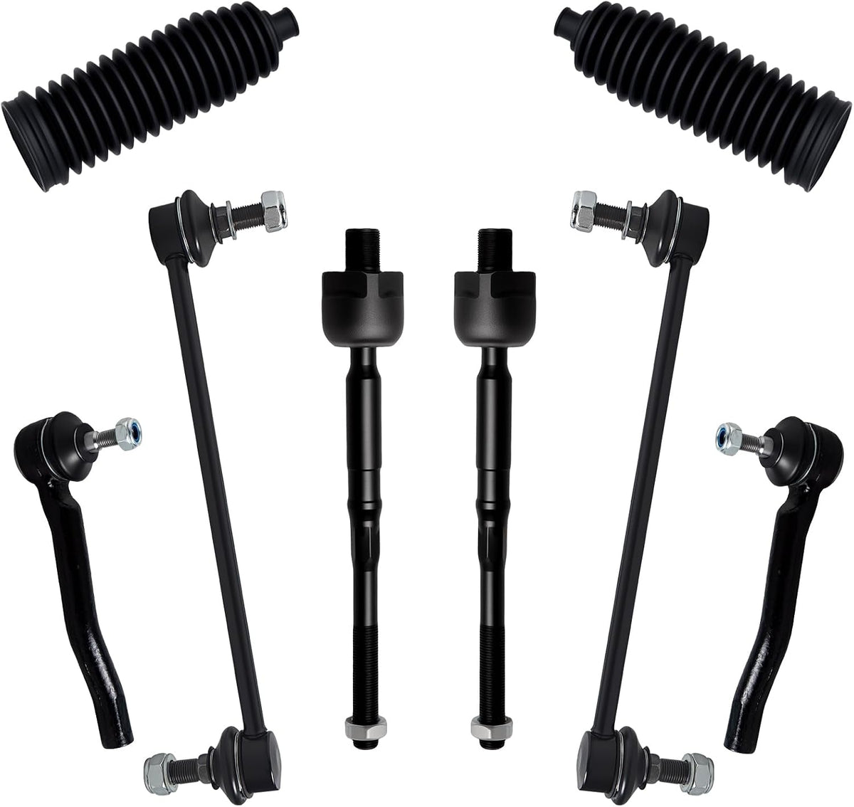 8Pcs Tie Rod Ends Kit Fit for 2011-2017 Ni-Ssan Juke, 11-13 Leaf