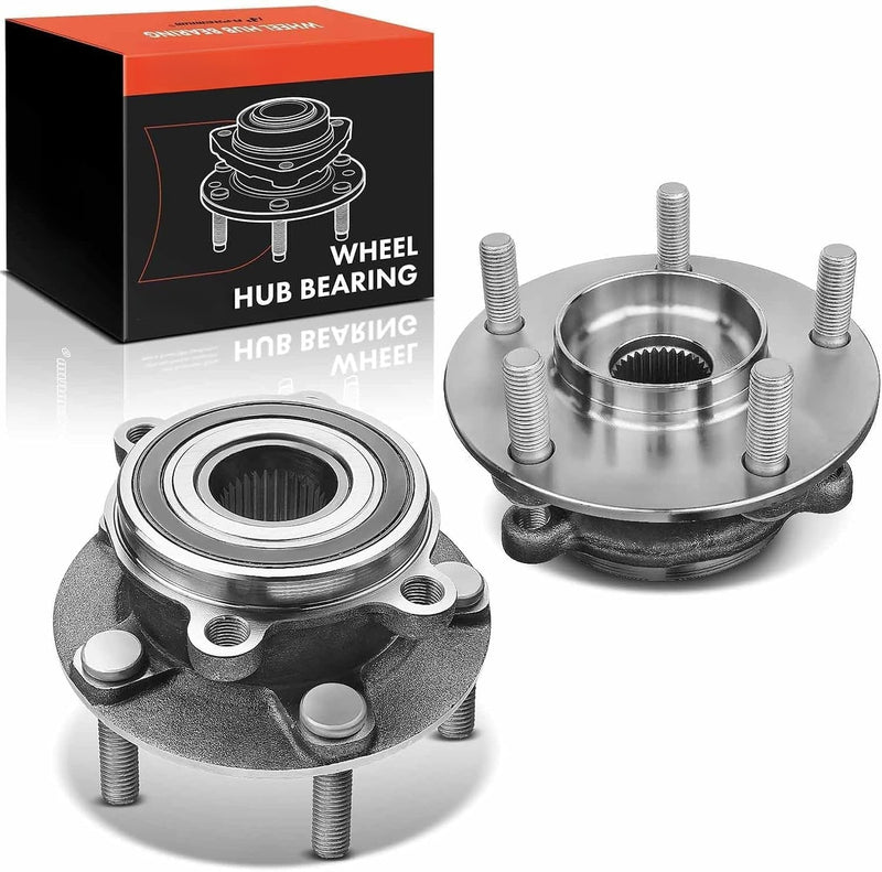 Front Wheel Bearing and Hub Assembly Pair, 5-Lug, for Mazda CX-5 2013-2022, Mazda 6 2014-2019