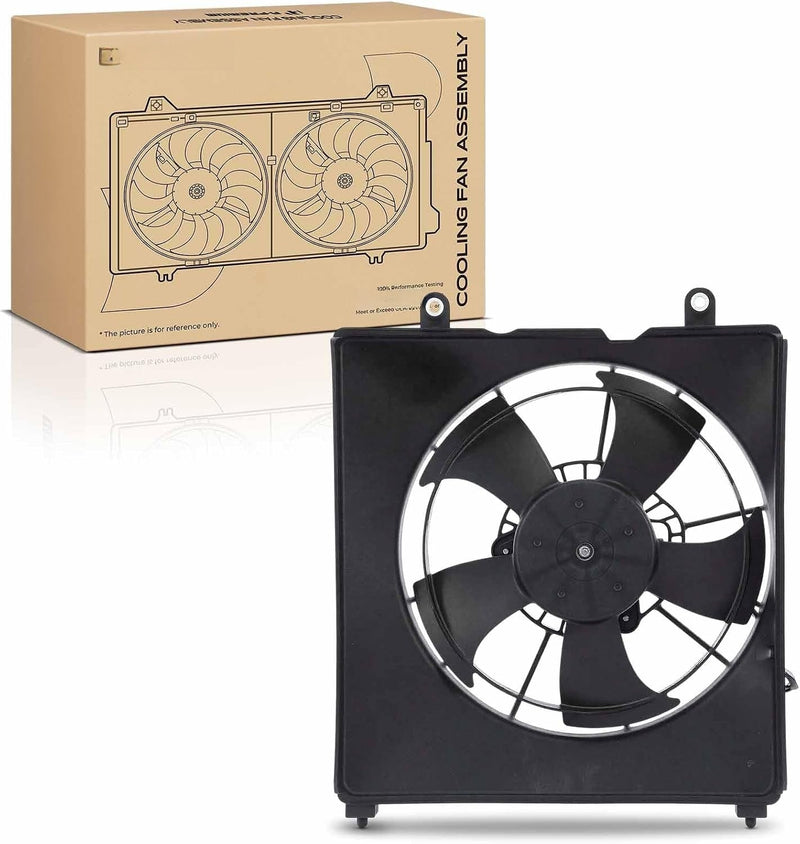 Left Radiator Cooling Fan Assembly with Shroud for Honda Fit 2015-2020, 1.5L L4
