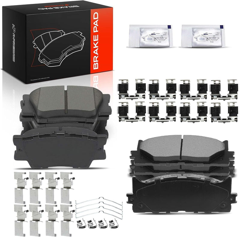 Front and Rear Ceramic Brake Pads Set for Toyota Camry 2007-2017, Avalon 2008-2018, Lexus ES350 2007-2018, ES300h 2013-2018