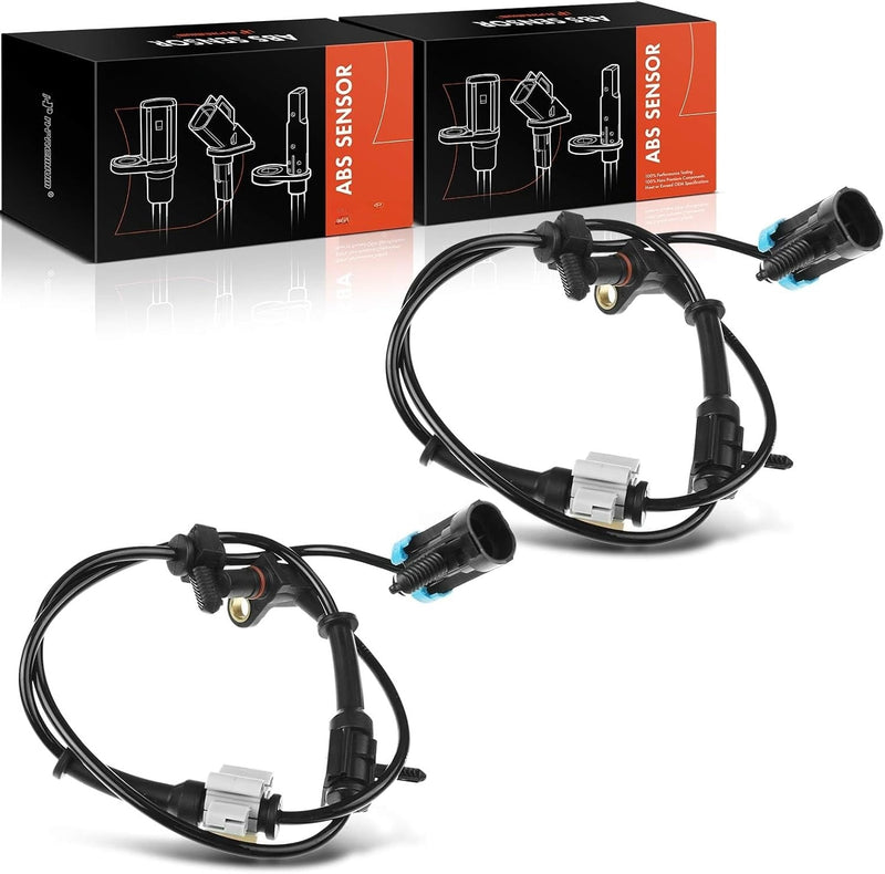 Front ABS Wheel Speed Sensor Pair for Chevrolet Silverado 2500 HD, 3500 HD 2007-2010, GMC Sierra 2500 HD 2007-2010