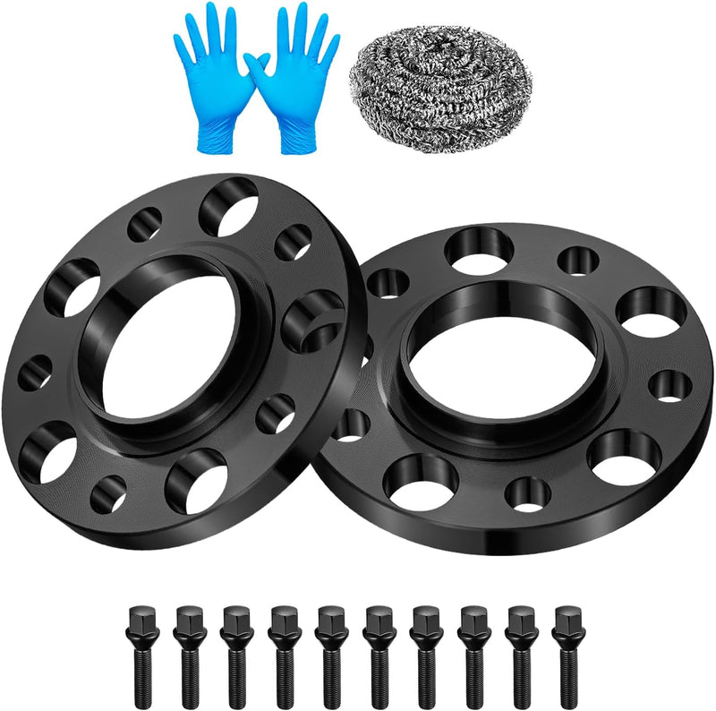 15mm Wheel Spacers 5x120 for BMW 3 Series, 5 Series, M3, M5, X1, Z4, 72.56mm Bore, M12x1.5, Pair