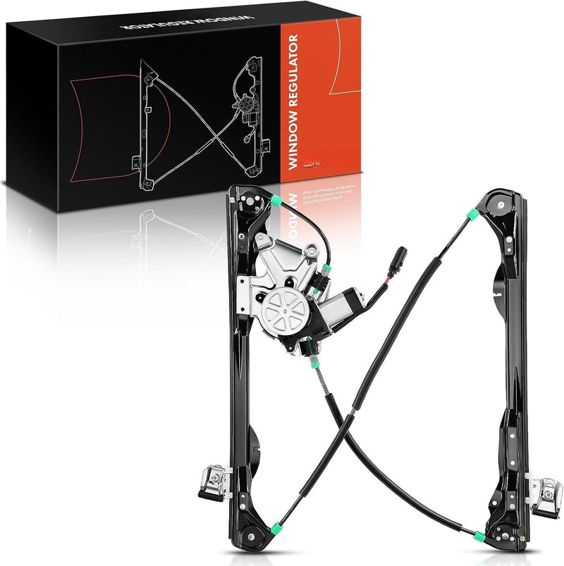 Front Left Driver Side Power Window Regulator With 2-Pin Motor for Ford Focus 2000-2007, Not for 2-Door Models