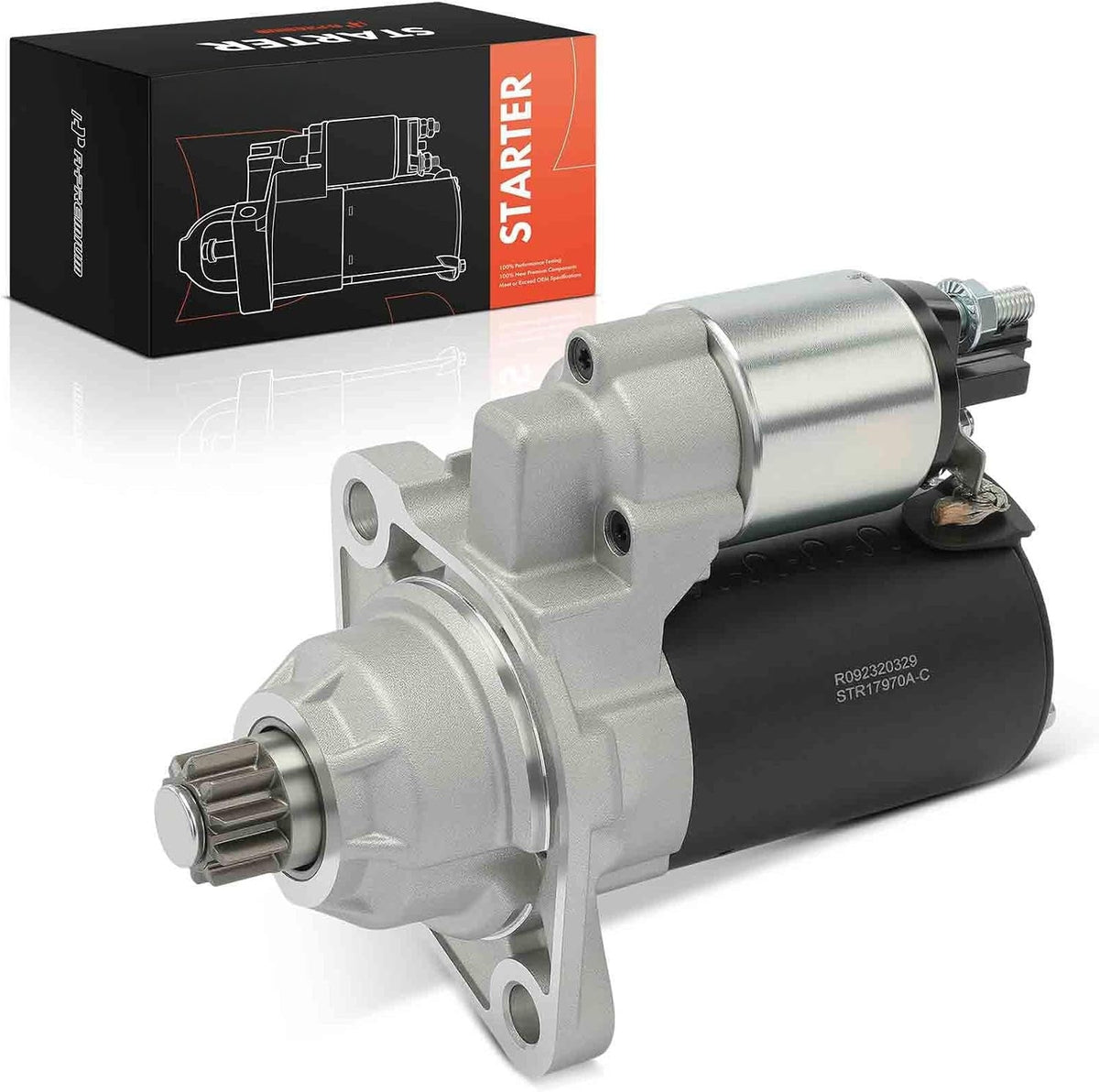 Starter Motor for Volkswagen Jetta 2006-2015, GTI 2006-2014, Tiguan 2010-2017, CC 2009-2016, 12V 1.1 kW 10 Teeth