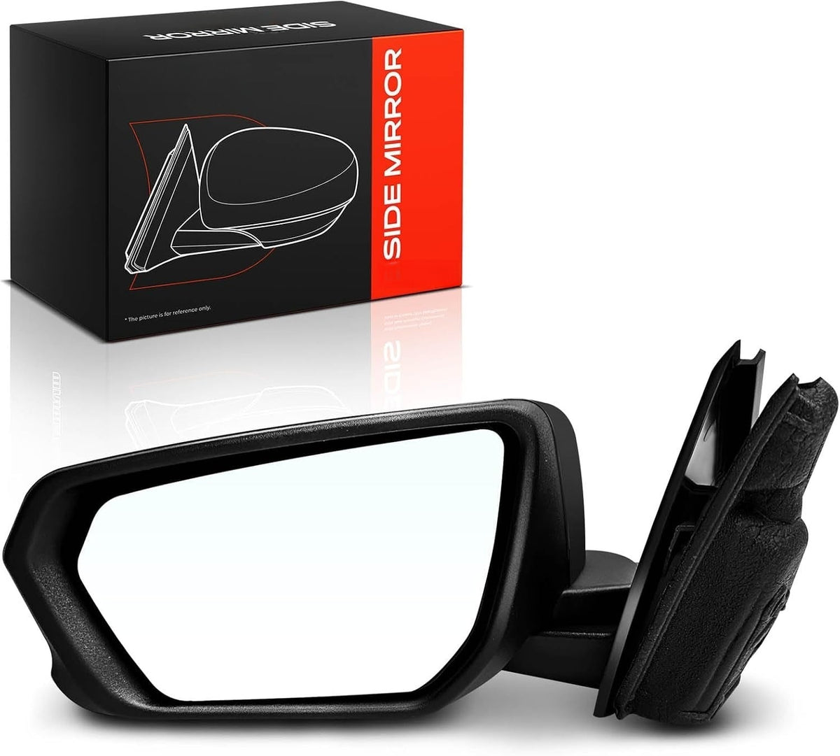 Front Left Driver Side Heated Power Mirror for Chevrolet Equinox 2018-2022, GMC Terrain 2018-2022, Paint-to-Match Black