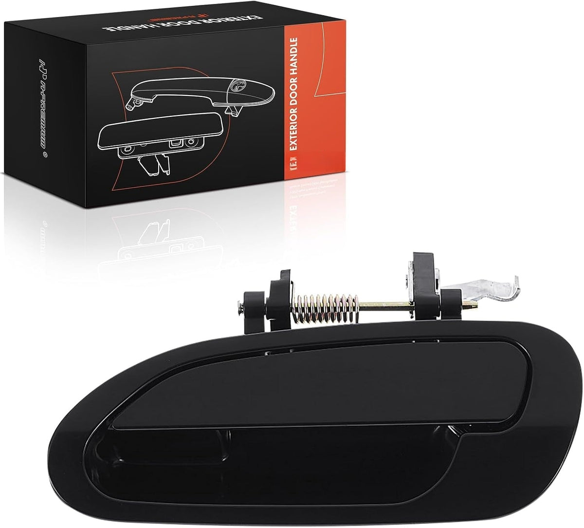 Rear Left Driver Side Exterior Door Handle for Honda Accord 1998-2002, US Built, Smooth Black, No Keyhole