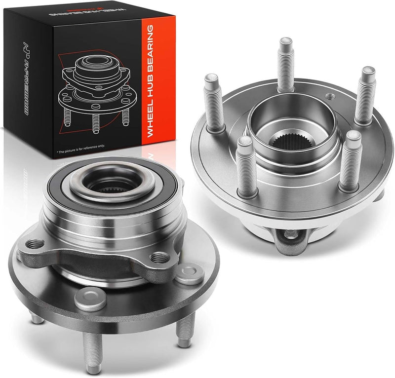 Front or Rear Wheel Bearing and Hub Assembly Pair, 5-Lug, for Ford Taurus 2010-2019, Flex 2009-2019, Lincoln MKS 2009-2016