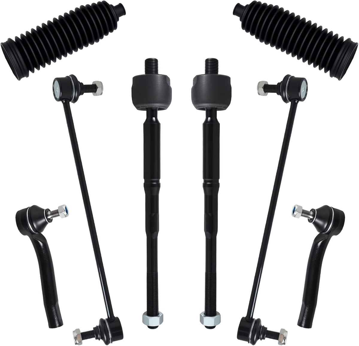 8Pcs Tie Rod Ends Kit Fit for 2007-2012 Ni-Ssan Sentra