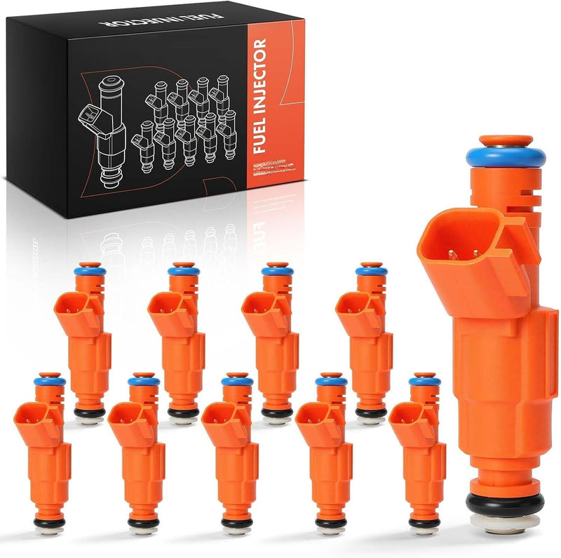 4-Hole Fuel Injector Set of 10 for Ford Excursion 2000-2005, F-250, F-350, F-450, F-550 Super Duty 2000-2004, V10 6.8L