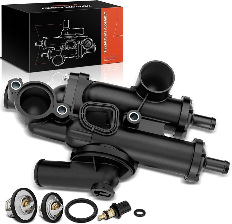 Thermostat Housing with 2 Thermostats for Dodge Journey 2009-2020, Jeep Patriot 2007-2017, Compass 2007-2016 2.4L