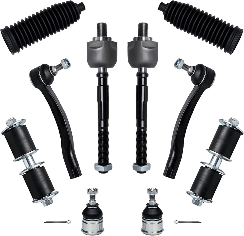 Front Tie Rod End, Lower Ball Joint and Sway Bar Link Kit for Honda Civic 1996-2000, Non-Si, 10-Piece