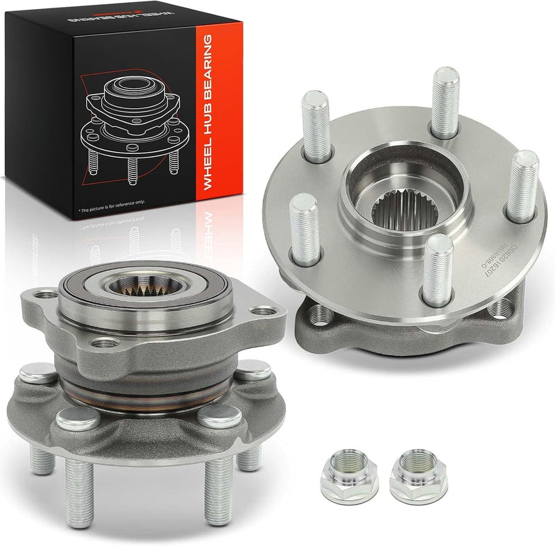 Front Wheel Bearing and Hub Assembly Pair, 5-Lug, for Subaru Forester 2009-2014, Impreza 2008-2014, WRX 2013-2014