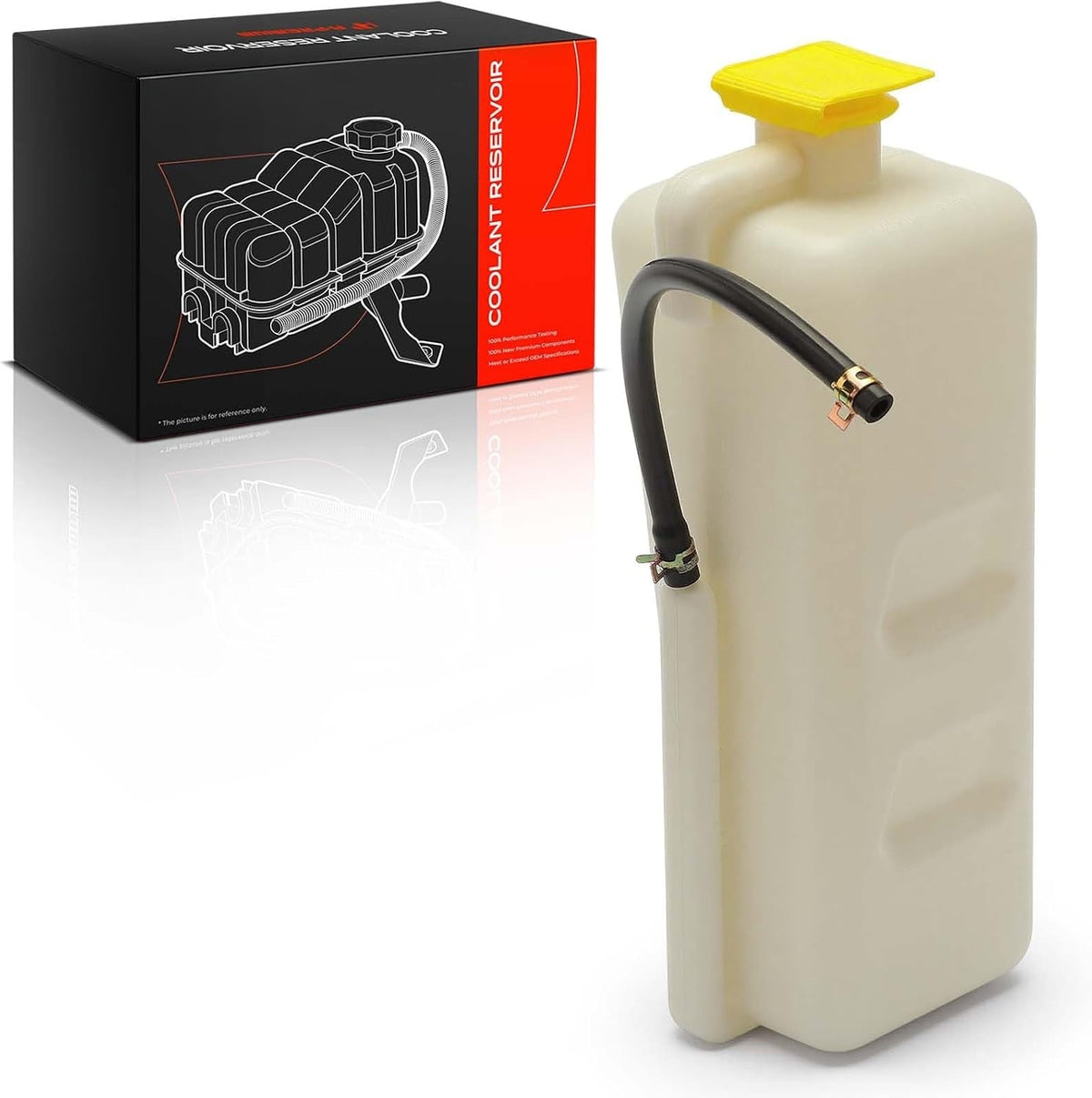 Front Coolant Overflow Reservoir With Cap for Jeep TJ 1997-2006, Wrangler TJ 1997-2006, 2.4L, 2.5L, 4.0L