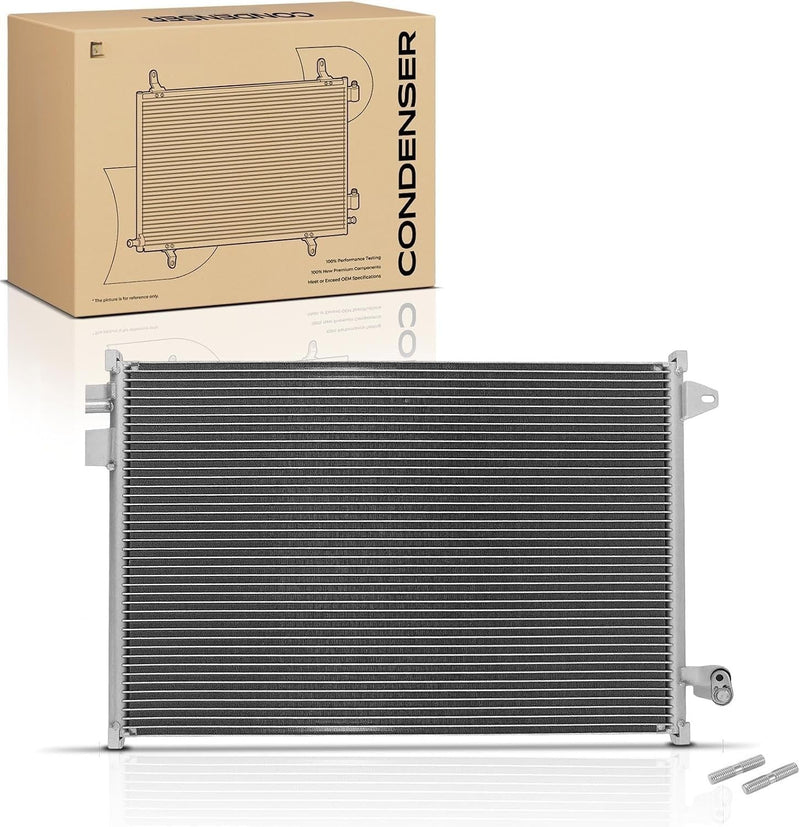 A/C Condenser for Ford Mustang 2005-2009, 4.0L, 4.6L or 5.4L, Built-In Bracket