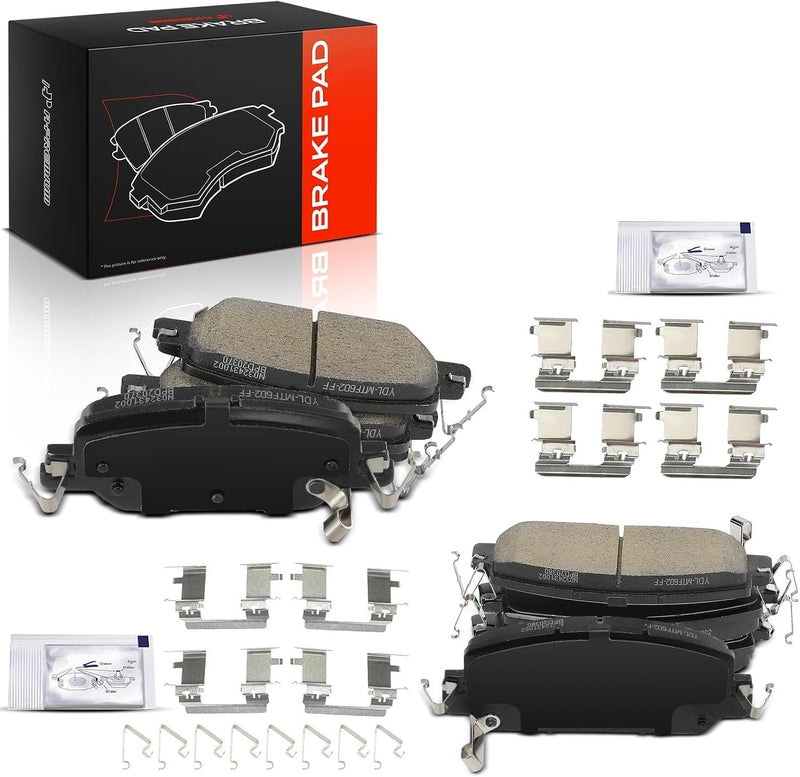 Front and Rear Ceramic Brake Pads with Wear Sensor for Honda CR-V 2017-2022