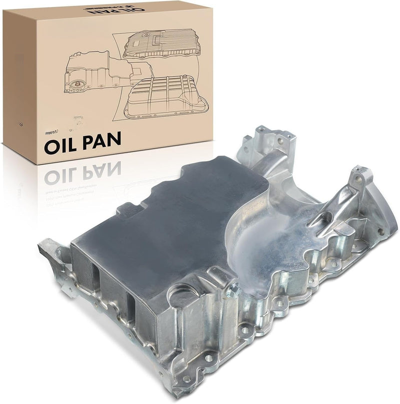 Aluminum Engine Oil Pan With Drain Plug for Ford Taurus 2008-2012 3.5L, Lincoln MKZ 2007-2012 3.5L, Mazda 6 2009-2013 3.7L
