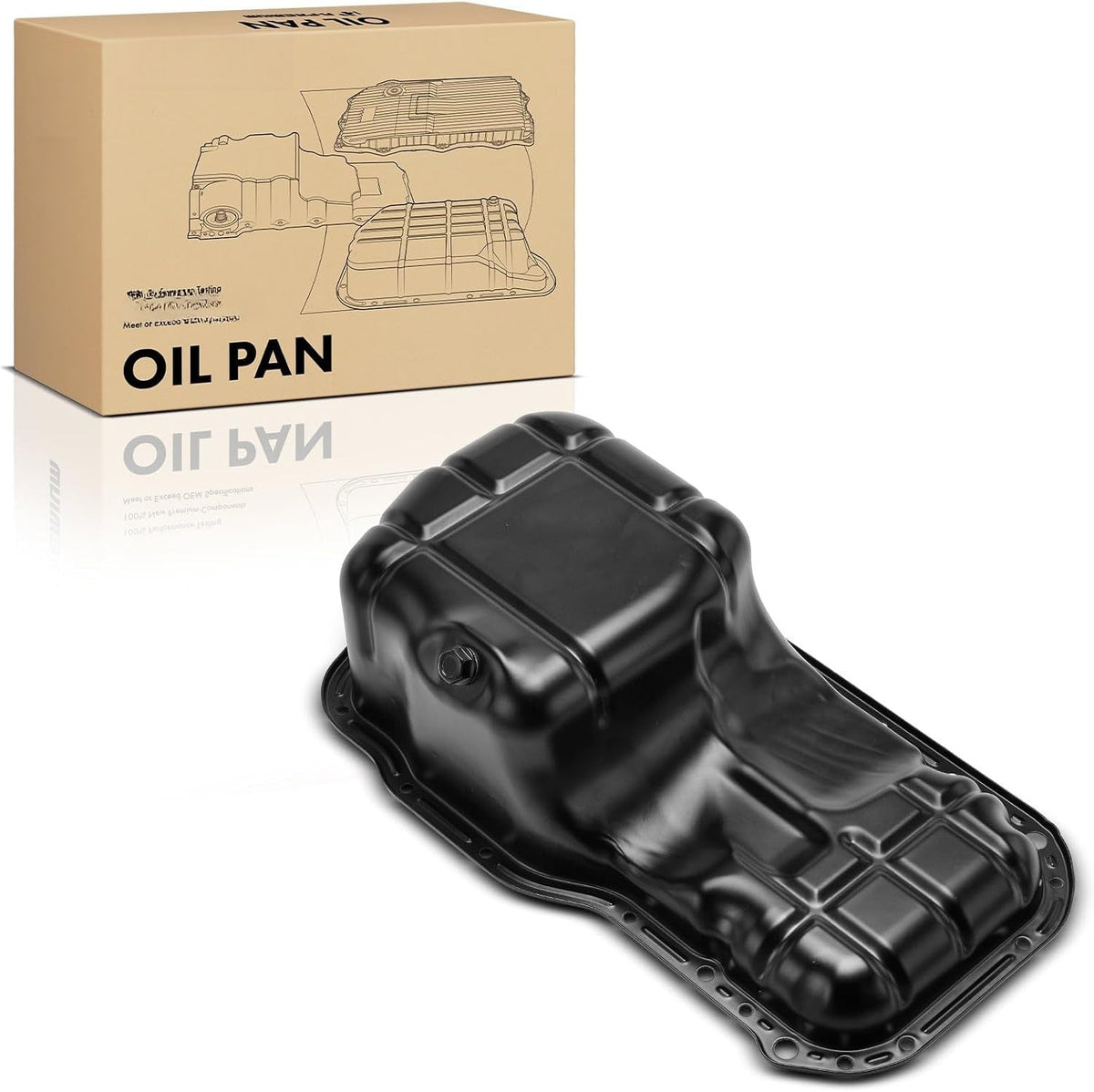 Engine Oil Pan with Drain Plug for Mitsubishi Mirage 1996-2002, L4 1.8L, Steel Wet Sump