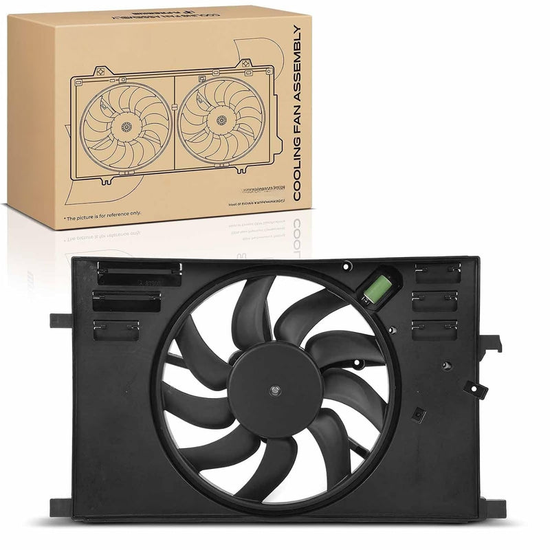 Radiator Cooling Fan Assembly with Shroud for Jeep Renegade 2015-2018, Ram ProMaster City 2015-2018, Fiat 500X 2016-2018 2.4L