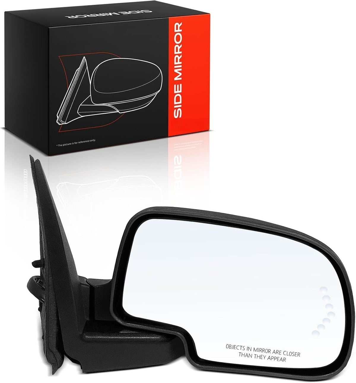 Front Right Passenger Side Heated Power-Fold Mirror for Chevrolet Suburban 1500 2001-2005, GMC Yukon 2003-2006, Memory, Black