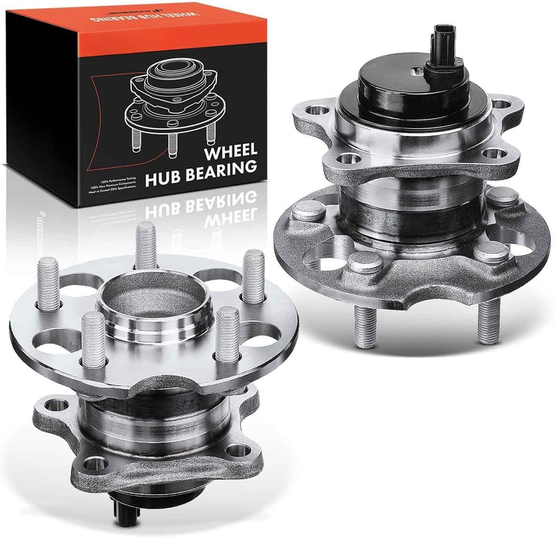 Rear Wheel Bearing and Hub Assembly Pair for Toyota Highlander 2008-2013 FWD, 2.7L 3.5L, with ABS Sensor