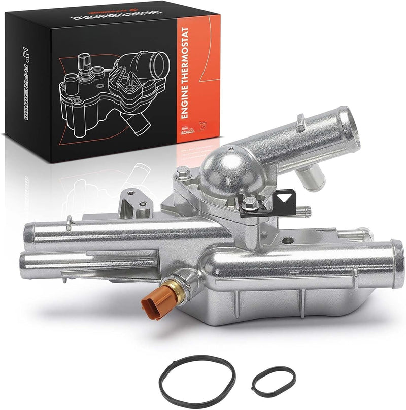 Aluminum Thermostat Housing with Sensor for Hyundai Sonata 2011-2014, Tucson 2010-2015, Kia Optima 2011-2015 2.4L