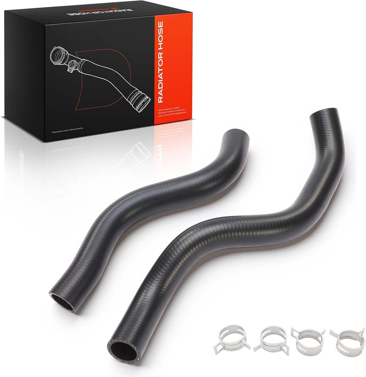 Upper and Lower Radiator Coolant Hose Set with Clamps for Honda Accord 2013-2017, L4 2.4L, V6 3.5L CVT, EPDM Rubber