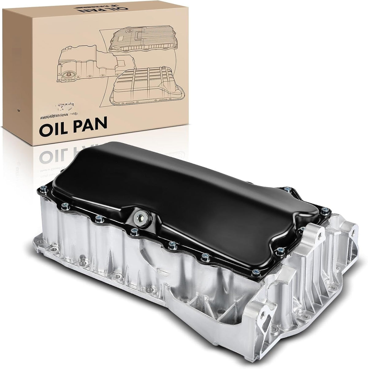 Engine Oil Pan with Drain Plug for Volkswagen Jetta 2004-2011, Golf 2005-2011, Beetle 2004-2005, L4 2.0L