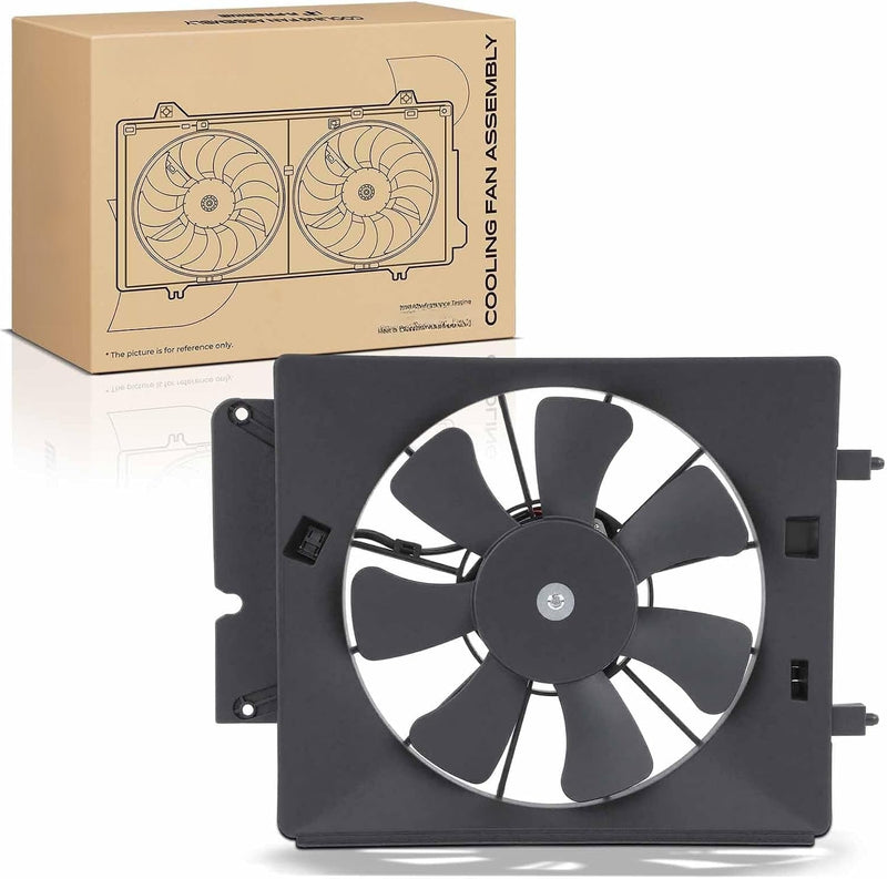 A/C Condenser Fan Assembly with Motor and Shroud for Honda CR-V 2002-2006, Element 2003-2006, 2.4L