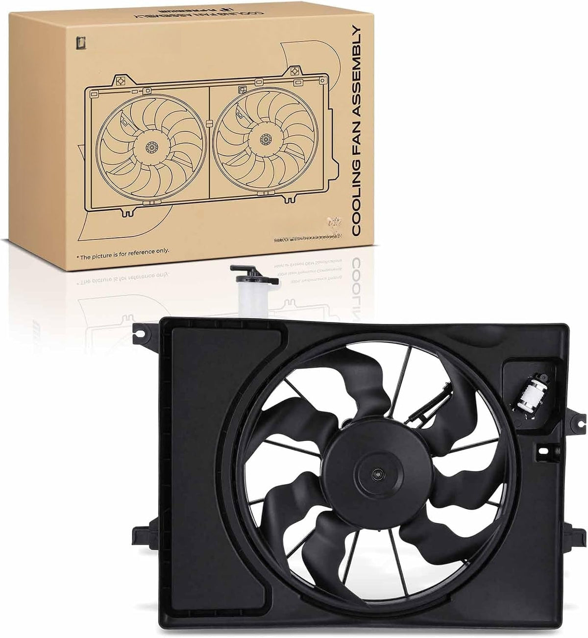 Radiator Cooling Fan Assembly with Shroud for Hyundai Elantra 2014-2016, Elantra GT 2013-2017, Kia Forte 2015-2018, Forte5 2015-2018, 3-Pin