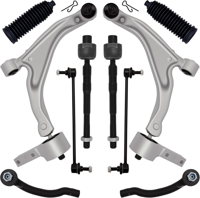 Front End Suspension Kit for Honda Pilot 2009-2015, Lower Control Arms with Ball Joints, Sway Bar Links, Tie Rod Ends, Boots