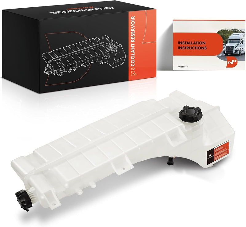 Coolant Reservoir With Two Caps and Sensor for Volvo VNL 2008-2024, VHD 2008-2023, Mack Pinnacle 2008-2022, Granite 2019-2024