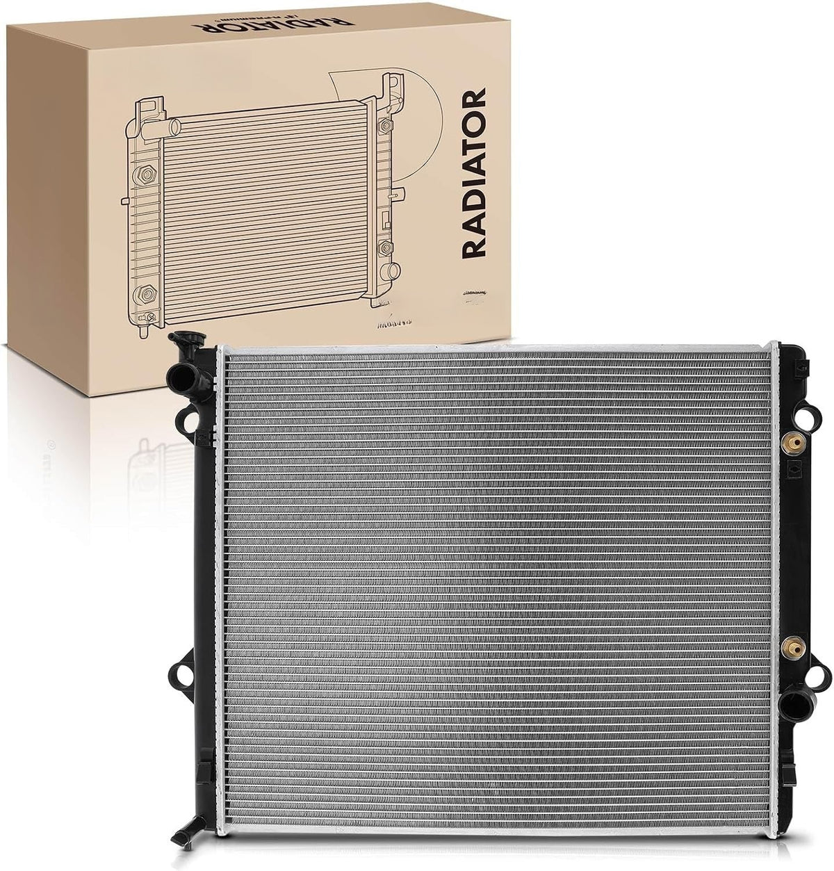 Engine Coolant Radiator with Transmission Oil Cooler for Toyota 4Runner 2003-2009, Lexus GX470 2003-2009, 4.7L V8, Automatic Transmission