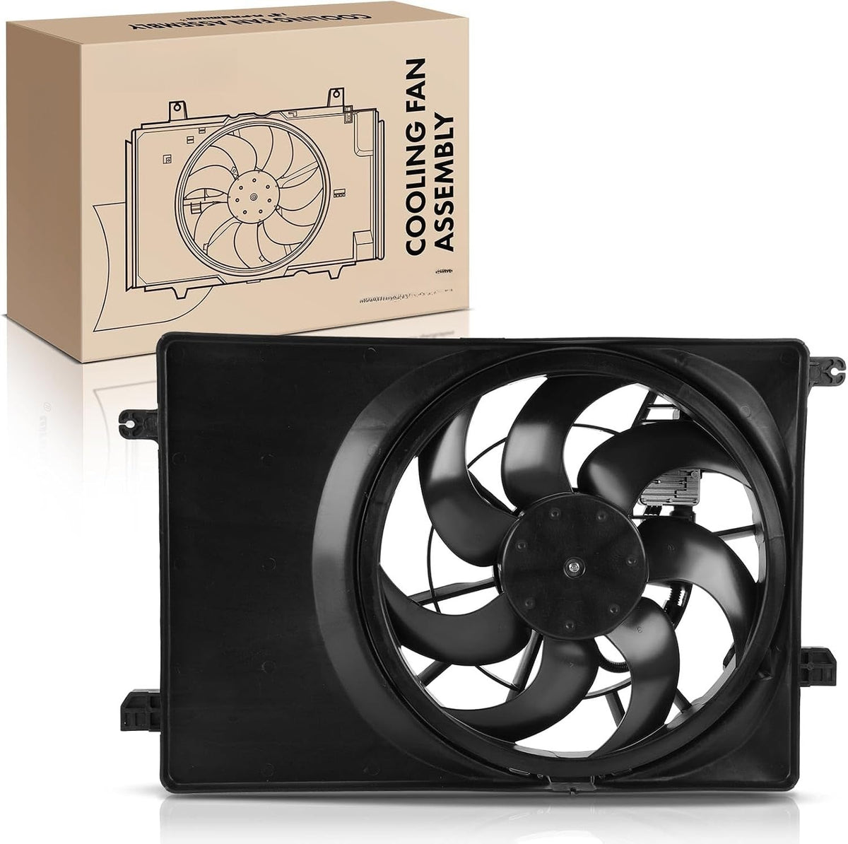 Engine Radiator Cooling Fan Assembly with Shroud and Resistor for Kia Sportage 2017-2022, 2.4L AWD