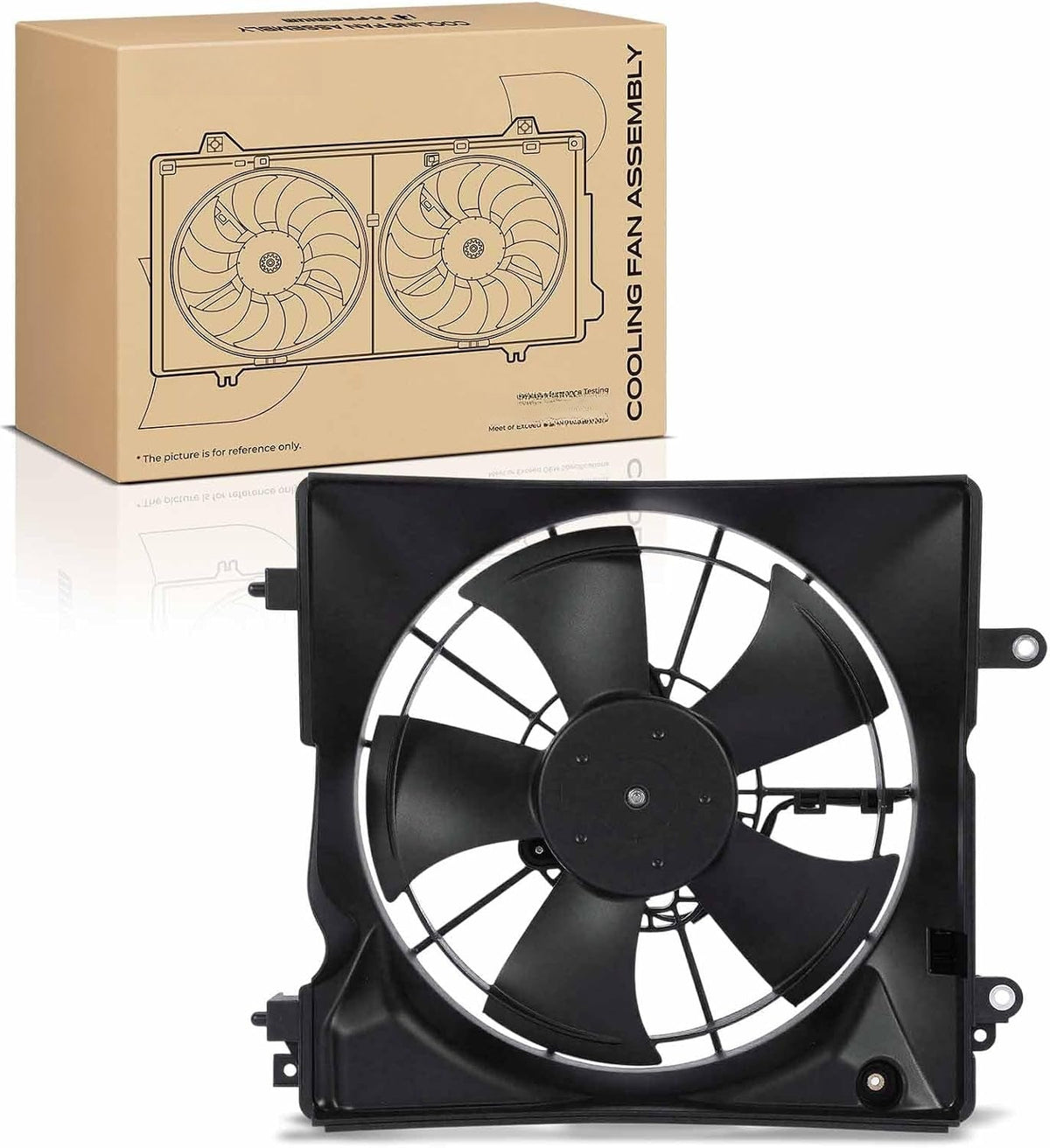 Left Radiator Cooling Fan Assembly with Shroud for Honda Civic 2012-2015 1.8L, 2.4L, Acura ILX 2013-2015 2.4L, Driver Side