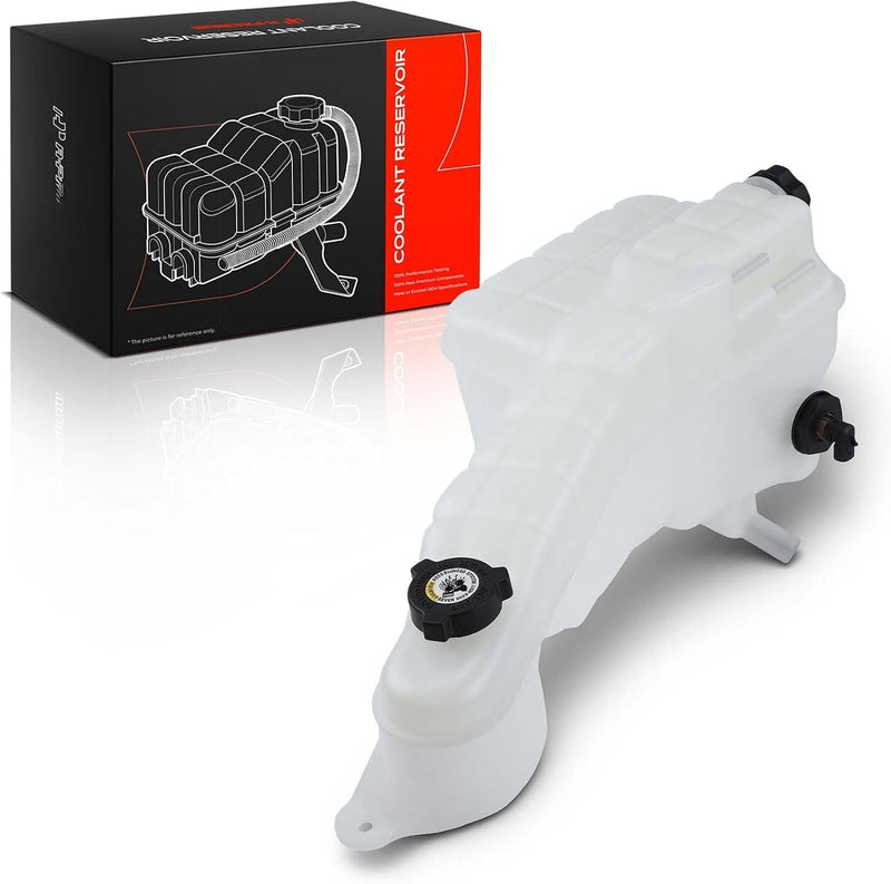 Pressurized Radiator Coolant Expansion Reservoir for Freightliner M2 106 2012-2019, M2 112 2012-2017, with 2 Caps and Sensor