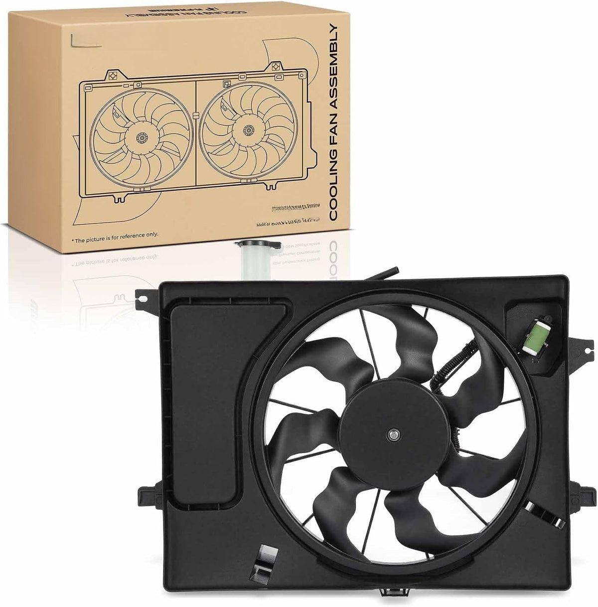 Radiator Cooling Fan Assembly for Hyundai Elantra 2011-2013, Kia Forte 2014, Forte Koup 2014, Forte5 2014, 1.8L, 2.0L, with Shroud