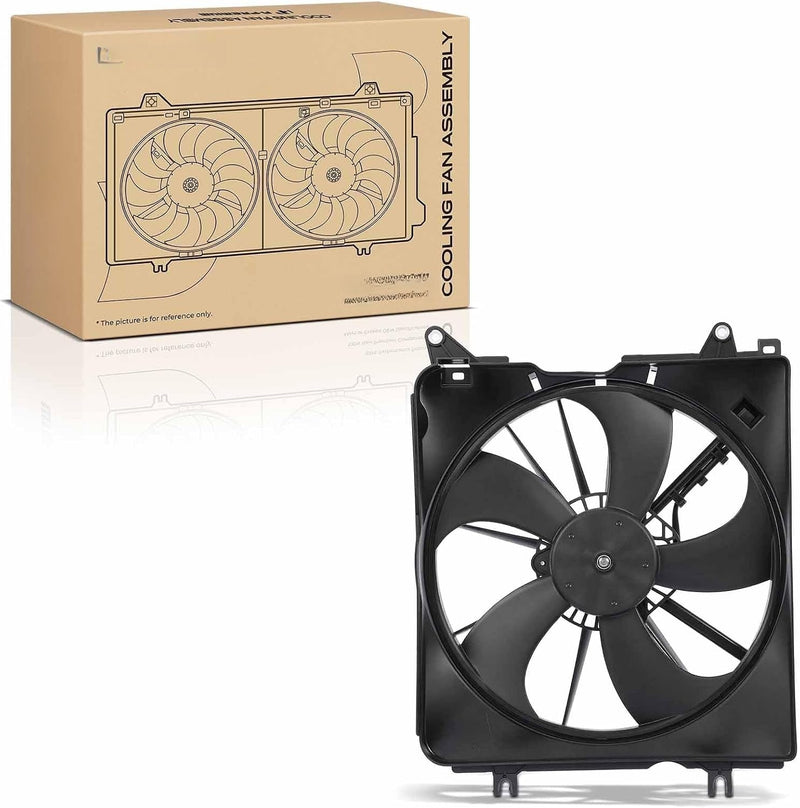 Left Radiator Cooling Fan Assembly with Shroud for Honda CR-V 2017-2022 1.5L L4, Driver Side