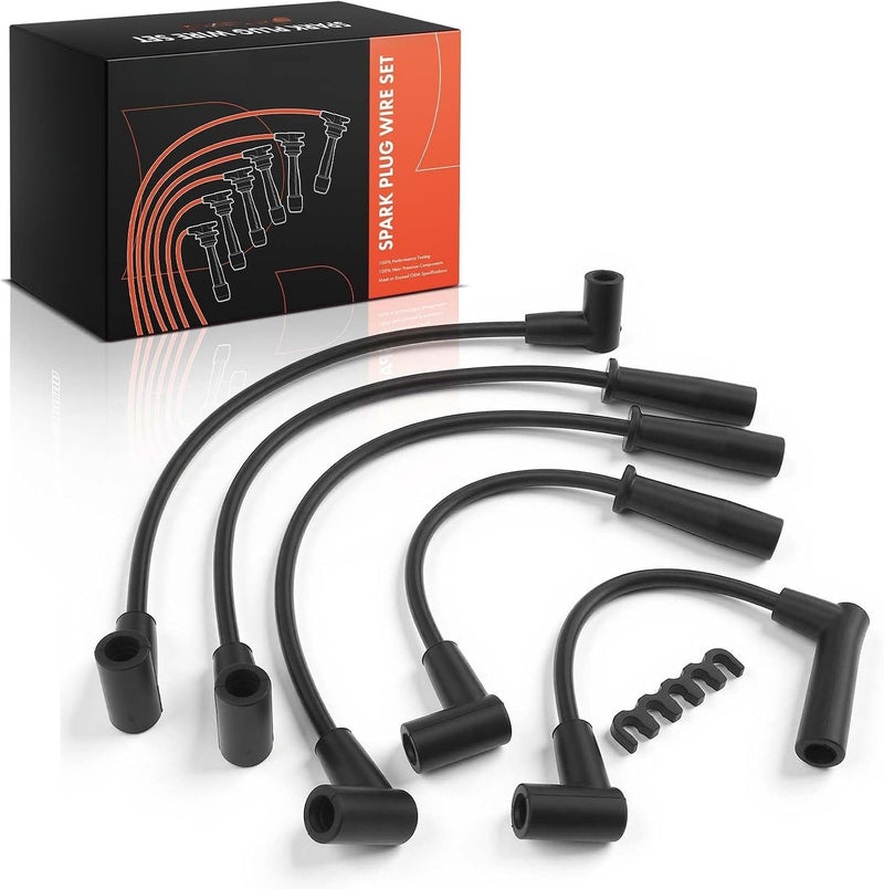 Spark Plug Wire Set for Jeep Cherokee 1991-2000, Wrangler 1991-1995 and 1997-2002, Dodge Dakota 1996-2002 2.5L, Set of 5