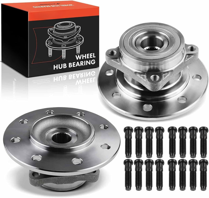 Front Wheel Bearing and Hub Assembly for Dodge Ram 3500 1994-1999 4WD, 8-Lug, Pair