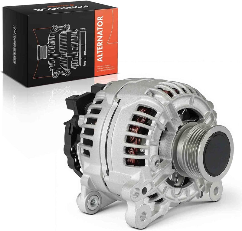 Alternator for Volkswagen Jetta 2011-2013, Passat 2012-2014, Beetle 2012-2014, 2.5L L5, 12V 140A 5-Groove Clutch Pulley