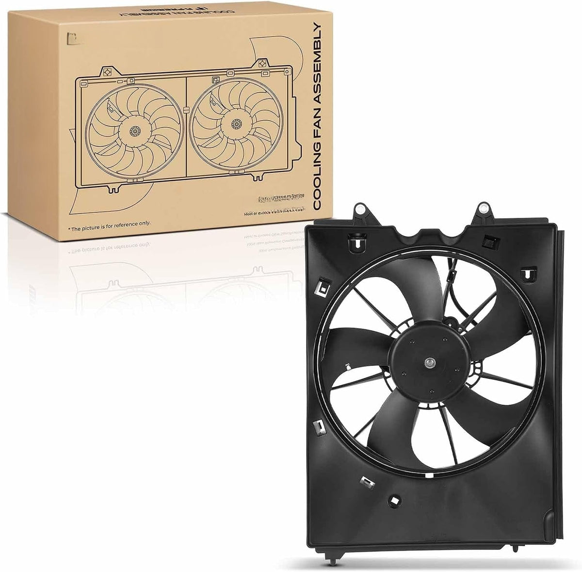Left Radiator Cooling Fan Assembly for Honda Pilot 2016-2022, Passport 2019-2025, Ridgeline 2017-2025, Acura MDX 2014-2020, with Shroud