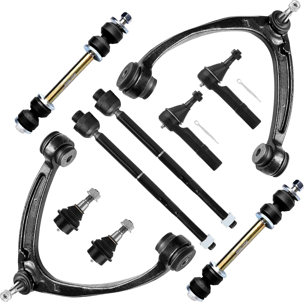 10Pcs Front Suspension Kit Upper Control Arm Tie Rod Ends Sway Bar Links Lower Ball Joints Fit 2007-2013 for Chevy Silverado 1500 Suburban 1500 2007-2014 Tahoe