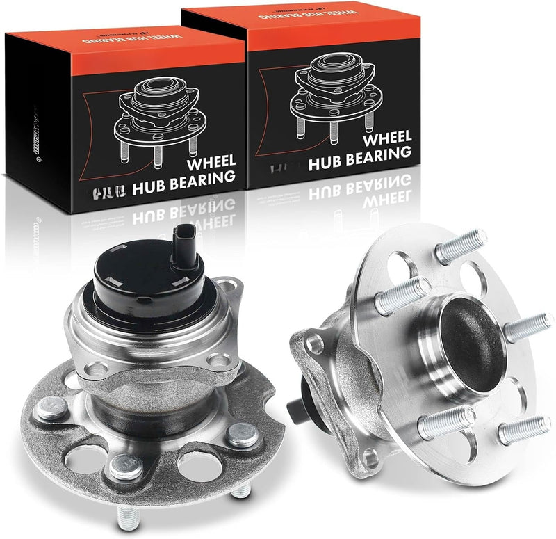 Rear Wheel Bearing and Hub Assembly for Toyota RAV4 1996-2005, FWD, 5-Lug, with ABS Sensor, Pair