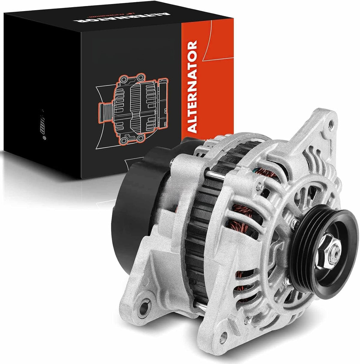 Alternator for Hyundai Elantra 1996-2000, Tiburon 1997-2001, Accent 1.5L, 12V 90A, 4-Groove Clutch Pulley